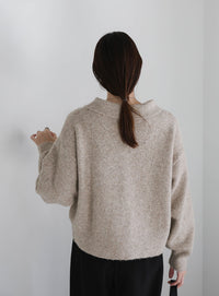 ボタンアップポロカーディガン