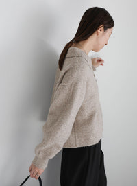 ボタンアップポロカーディガン