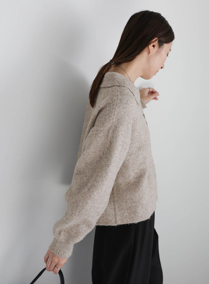 ボタンアップポロカーディガン