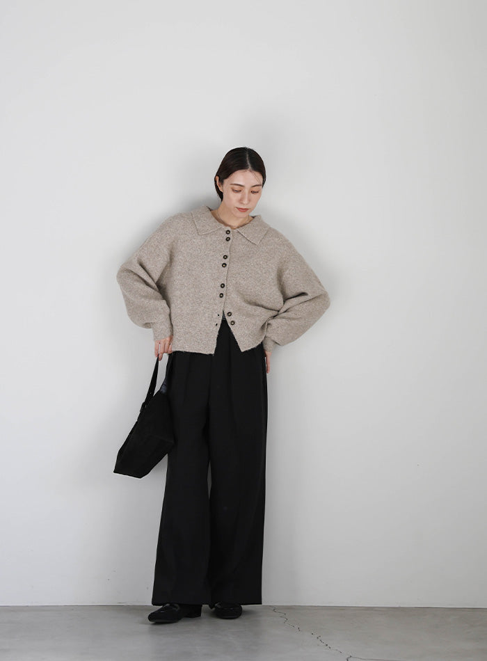 ボタンアップポロカーディガン