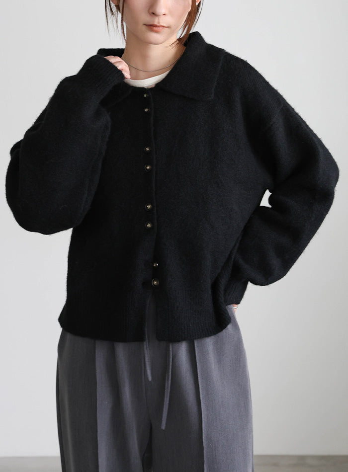 ボタンアップポロカーディガン