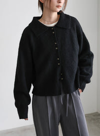 ボタンアップポロカーディガン