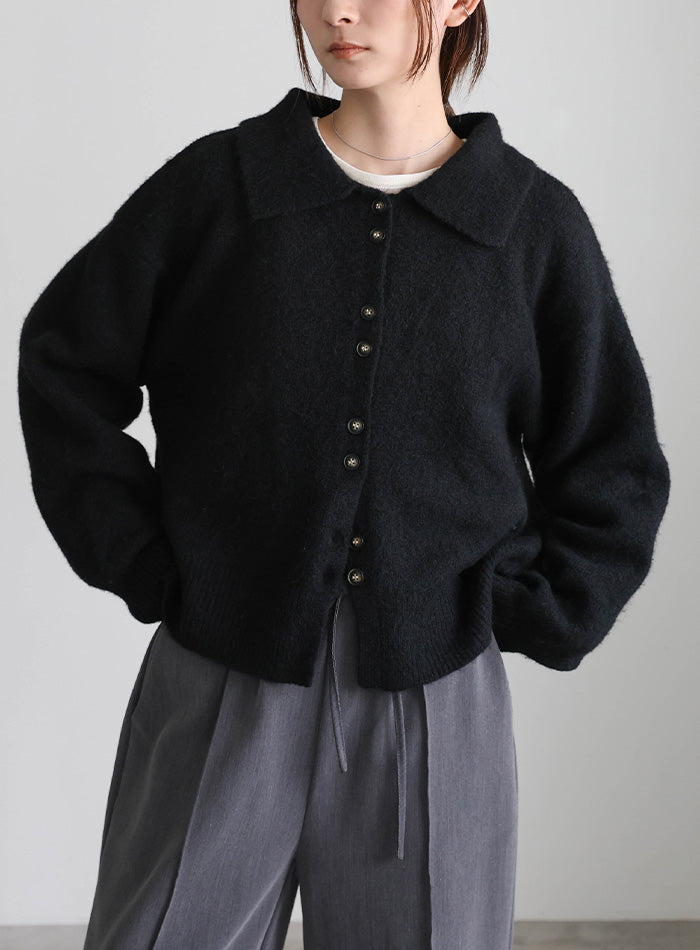 ボタンアップポロカーディガン