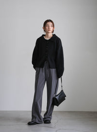 ボタンアップポロカーディガン