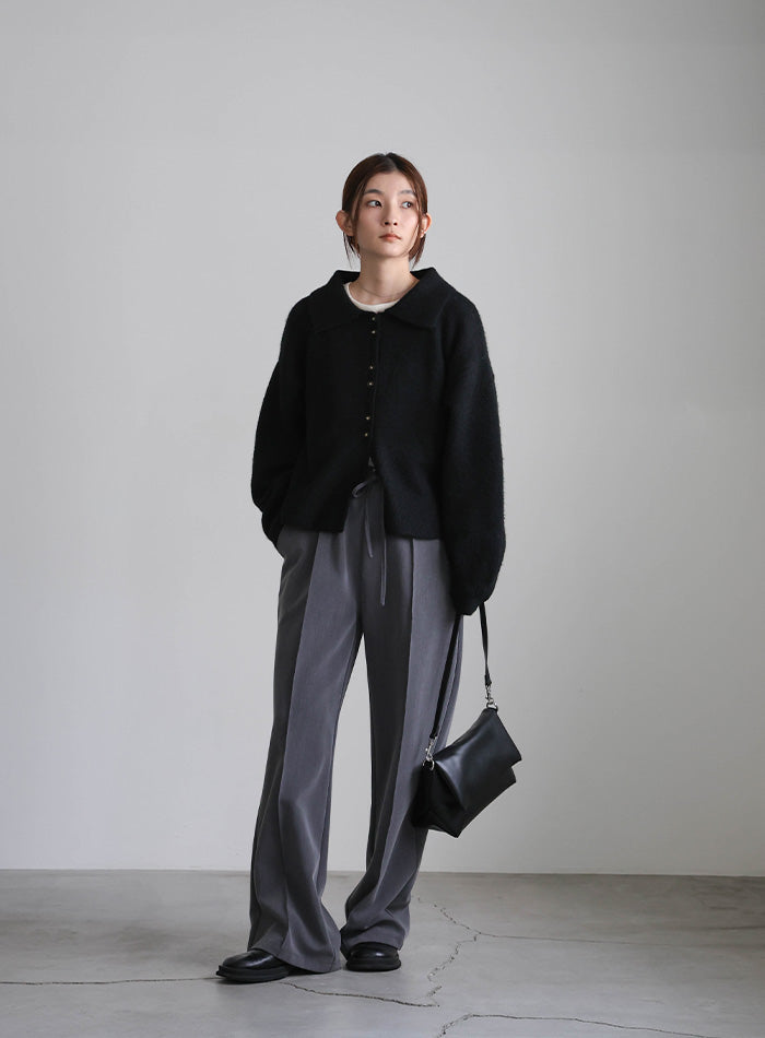 ボタンアップポロカーディガン