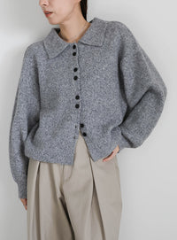 ボタンアップポロカーディガン