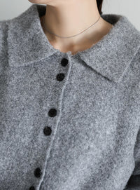 ボタンアップポロカーディガン