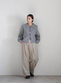 ボタンアップポロカーディガン