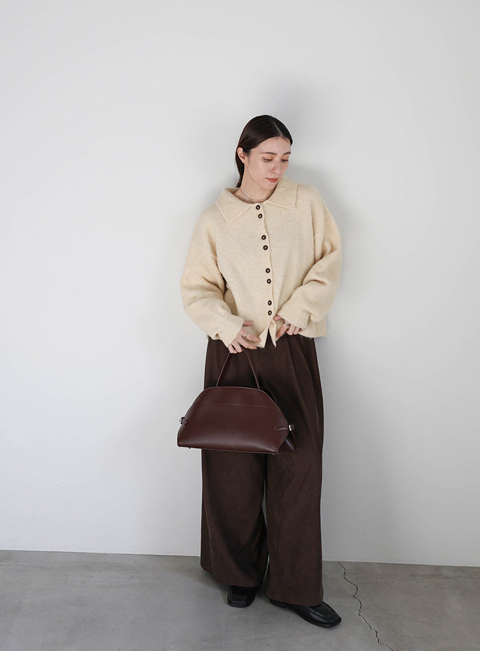 ボタンアップポロカーディガン