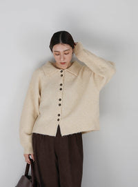 ボタンアップポロカーディガン