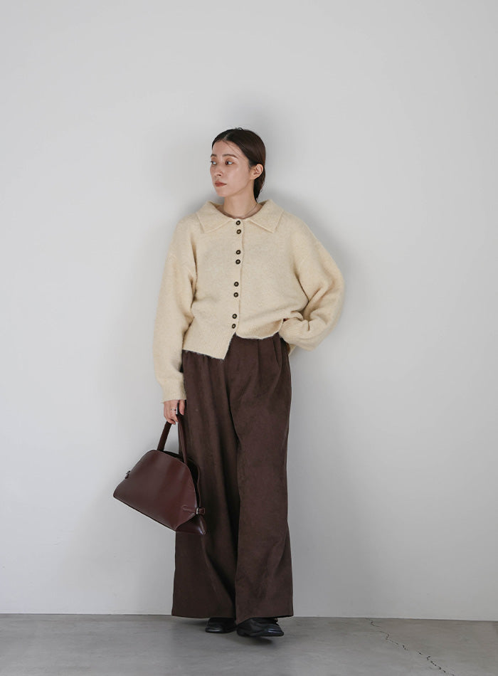 ボタンアップポロカーディガン