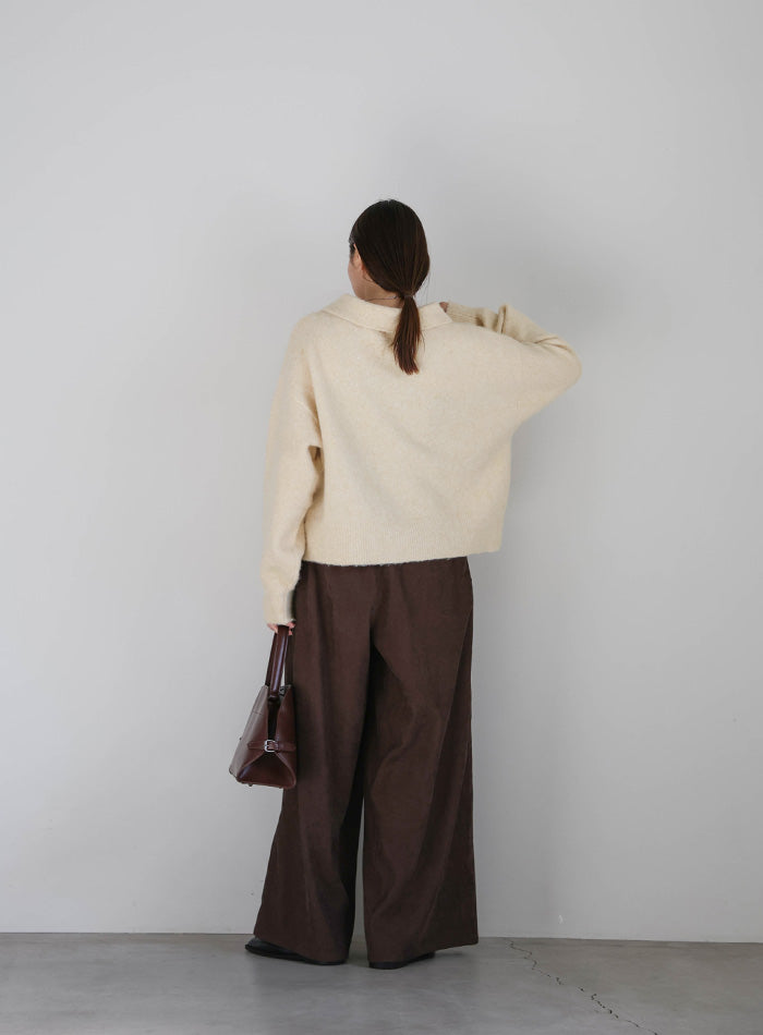 ボタンアップポロカーディガン