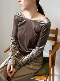 バレエネックベロアトップス