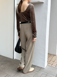 バレエネックベロアトップス