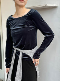 バレエネックベロアトップス