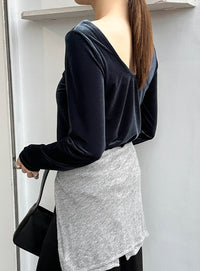 バレエネックベロアトップス