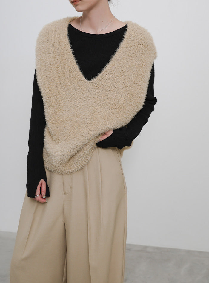 シャギーVネックベスト – SELECT MOCA