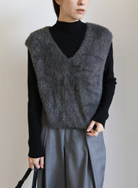 シャギーVネックベスト