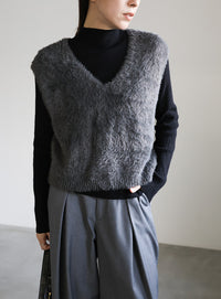 シャギーVネックベスト