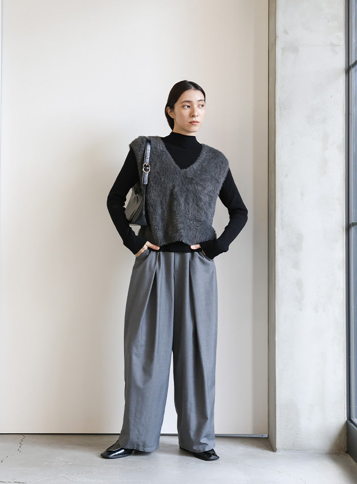 シャギーVネックベスト