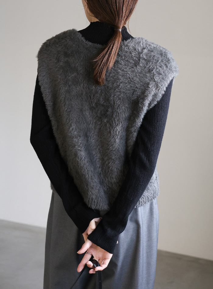 シャギーVネックベスト