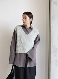 シャギーVネックベスト