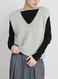 シャギーVネックベスト