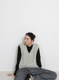 シャギーVネックベスト