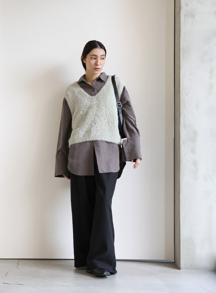 シャギーVネックベスト