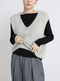 シャギーVネックベスト