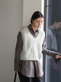 シャギーVネックベスト