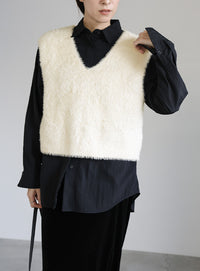 シャギーVネックベスト