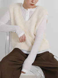 シャギーVネックベスト