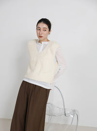 シャギーVネックベスト