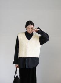 シャギーVネックベスト