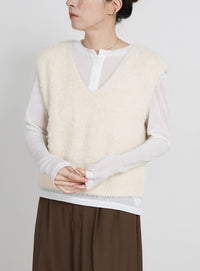 シャギーVネックベスト