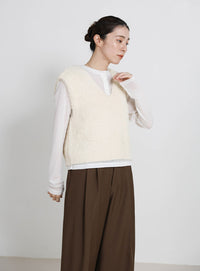 シャギーVネックベスト