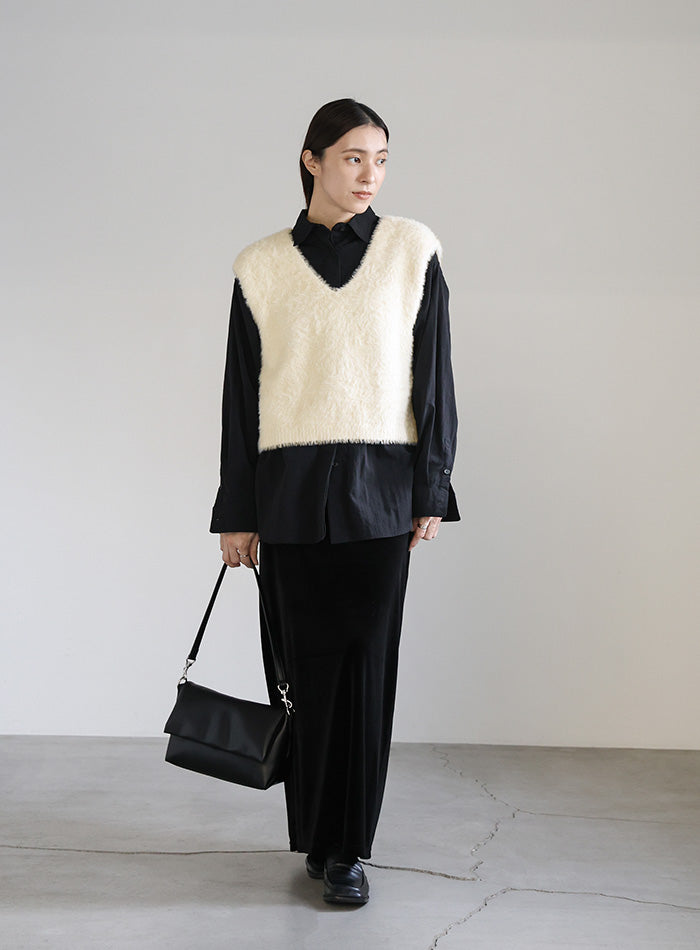 シャギーVネックベスト