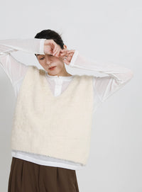 シャギーVネックベスト