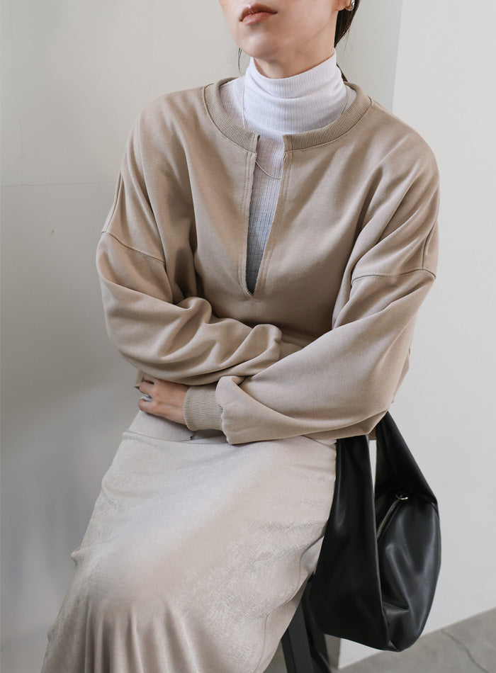 裏毛キーネックショートトップス – SELECT MOCA