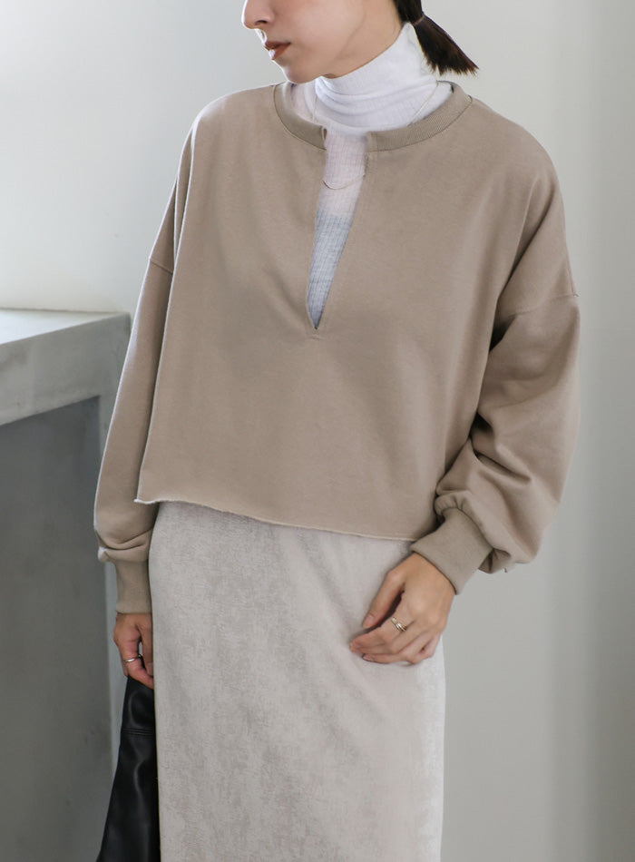 裏毛キーネックショートトップス – SELECT MOCA