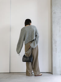 リングヤーンドロストスリーブショートニット