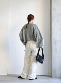 リングヤーンドロストスリーブショートニット