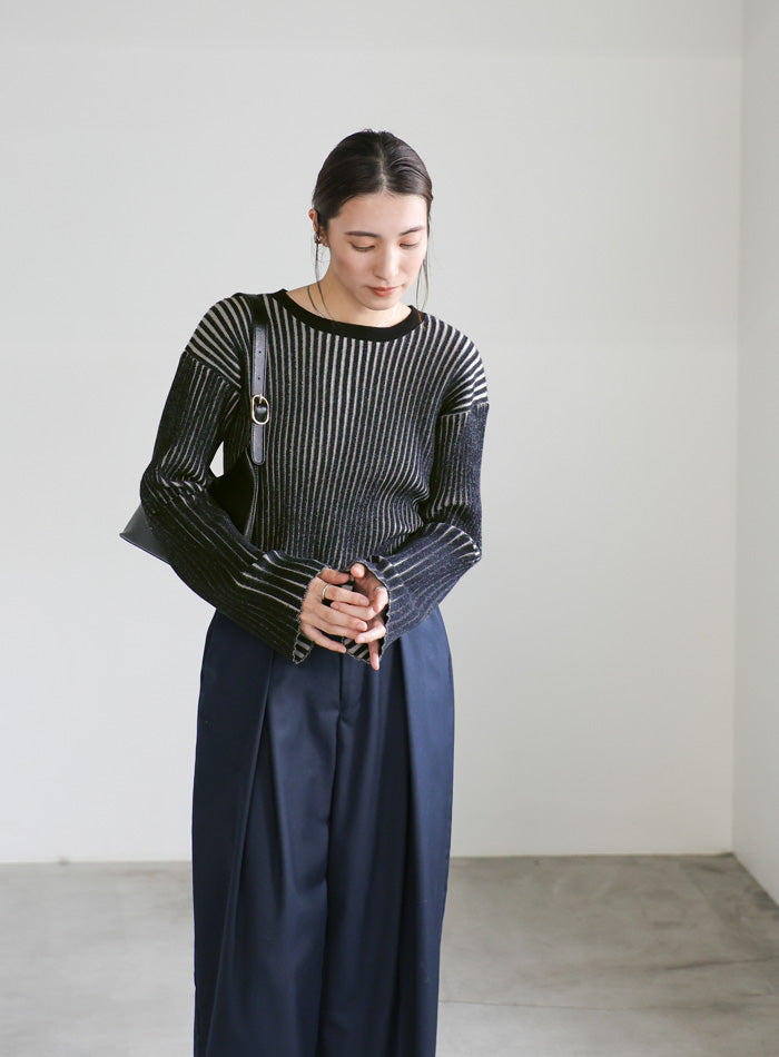 リブストライプショートニット – SELECT MOCA