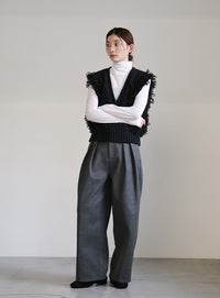 フリンジケーブルニットベスト