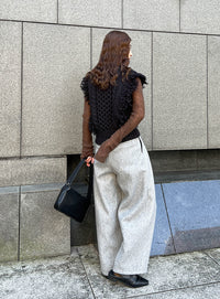 フリンジケーブルニットベスト