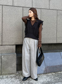 フリンジケーブルニットベスト