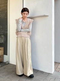 フリンジケーブルニットベスト