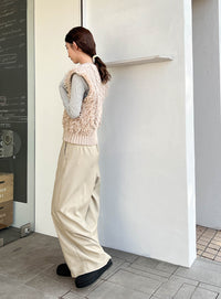 フリンジケーブルニットベスト