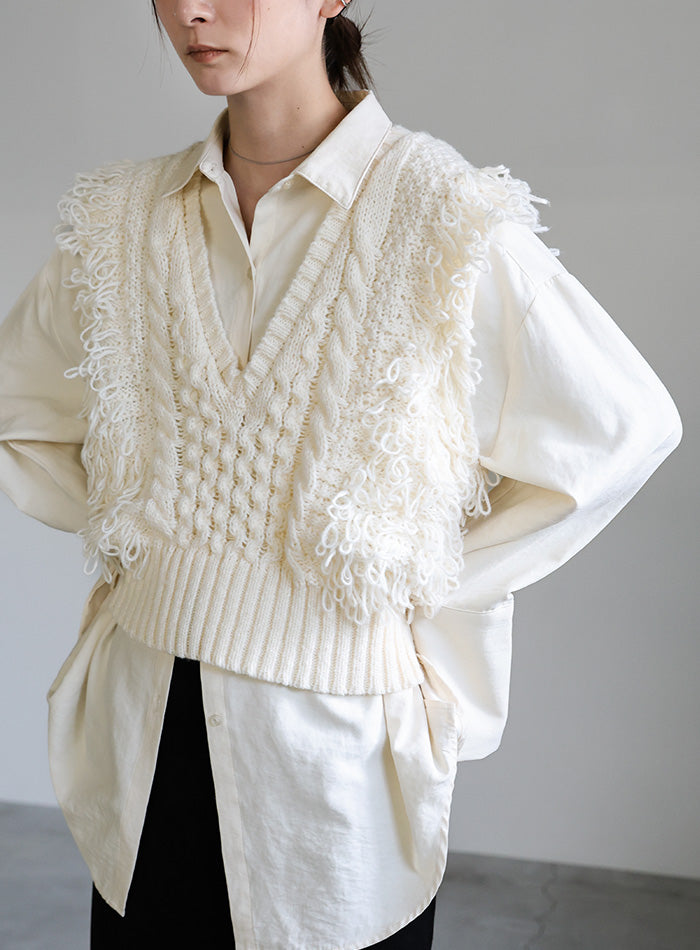 フリンジケーブルニットベスト – SELECT MOCA